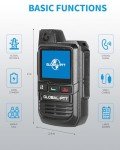 globalptt 2-Pack Global Walkie Talkies with Sim Cards - Handheld PoC Two Way Radios Unlimited Range - Rechargeable PTT Push to Talk Over Cellular Radio Long Range (G0)