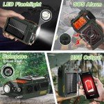 Greadio Portable Shortwave Radios with NOAA Weather Radio, 14800mWh Digital Radio AM FM with Bluetooth 5.4, Crank/Solar/USB Charging, Support USB/TF, Charger Pack/SOS/Flashlight for Outdoor, Emergency