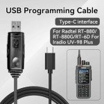 radtel Original USB-C Programming Cable for RT-880 RT-880G RT-6D iRadio UV-98 Plus R6000 Walkie Talkie