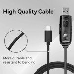 radtel Original USB-C Programming Cable for RT-880 RT-880G RT-6D iRadio UV-98 Plus R6000 Walkie Talkie