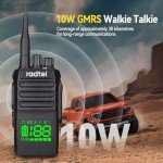 Radtel RT-493 GMRS Radio 10W IP67 Waterproof Handheld, 199 CH Long Range Two Way Radio for Adults, GMRS Repeater Capable, UHF Scanning & Receiving, 2800mAh Type-C Charging (2 Pack)