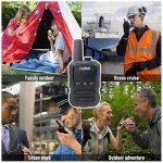 Radtel RT12 Rechargeable Walkie Talkies for Adults Long Range Handheld FRS Two Way Radio 16CH Handsfree VOX for Camping Hiking (4 Pack) (Black)
