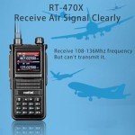 (2 Gen) Radtel RT-470X Plus Tri Band Ham Radio (Mobile App Bluetooth Programming) 256CH Aviation Air Band Radio Long Range Handheld Walkie Talkie NOAA USB-C Rechargeable AM FM