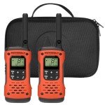 Motorola Solutions, Portable FRS, T605_H2O, Talkabout, Two Way Radios Waterproof Walkie Talkie Emergency Preparedness, Rechargeable, 22 Channel, 35 Mile, Orange W/Black, 2 Pack