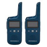 Motorola Solutions, Portable FRS, T383, Talkabout, Two-Way Radios, Rechargeable, W/ Charging Dock, 22 Channel, 25 Mile, Blue, 2 Pack