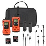 Motorola Solutions, Portable FRS, T605_H2O, Talkabout, Two Way Radios Waterproof Walkie Talkie Emergency Preparedness, Rechargeable, 22 Channel, 35 Mile, Orange W/Black, 2 Pack