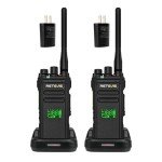 Retevis NR30D DMR Two Way Radio,Compatible with Motorola R2 CP100D CP200D 2 Way Radio,Professional Walkie Talkie Long Range,IP67 Waterproof,Noise Canceling,Hidden Display,for School Government(2 Pack)