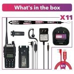 Mirkit 10x Baofeng radios UV-82 MK5 8W Max Power 2024 VHF/UHF 144-148/420-450 mhz Walkie Talkies with Baofeng Battery 1800 mAh & FTDI Programming Cable, Mirkit Software+ 1 Radio for Gift