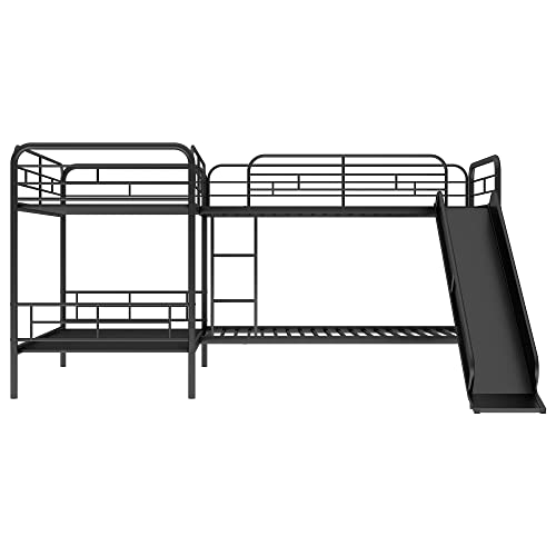 Harper & Bright Designs L-Shaped Metal Bunk Bed