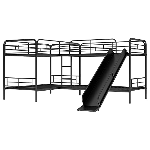 Harper & Bright Designs L-Shaped Metal Bunk Bed