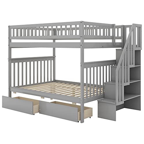 Citylight Full Bunk Bed with Stairs & Storage