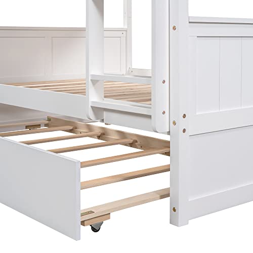 Merax Full Over Full Bunk Bed with Trundle