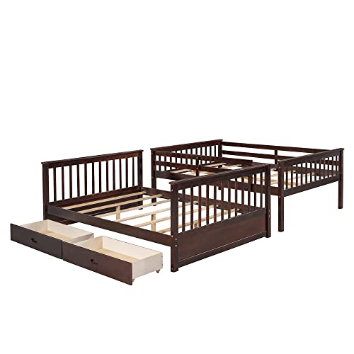 Solid Wood Full Over Full Bunk Bed, Espresso