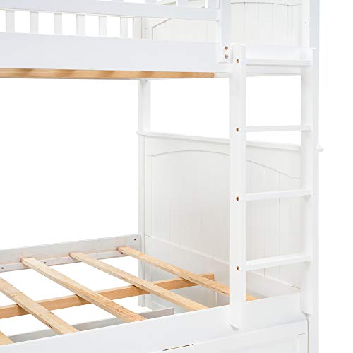 Softwood Full Over Full Bunk Beds with Trundle