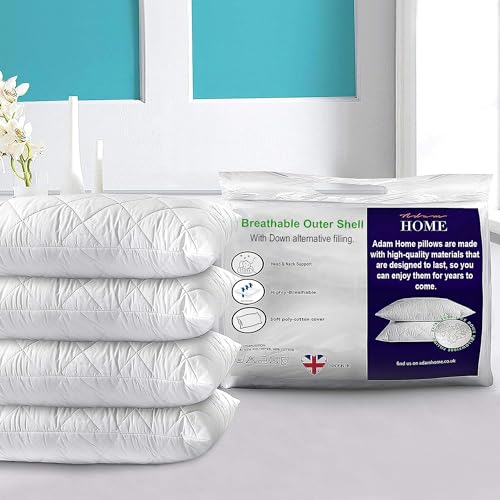 Quilted Cover Firm Pillows, Pack of 4