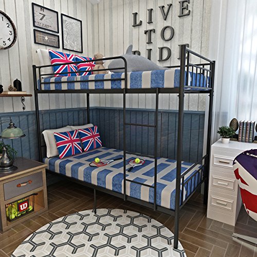 WEIBO Twin Metal Bunk Bed for Adults and Kids