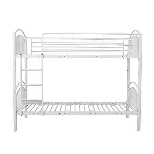 White Metal 2-Story Bunk Bed for 2 Sleepers
