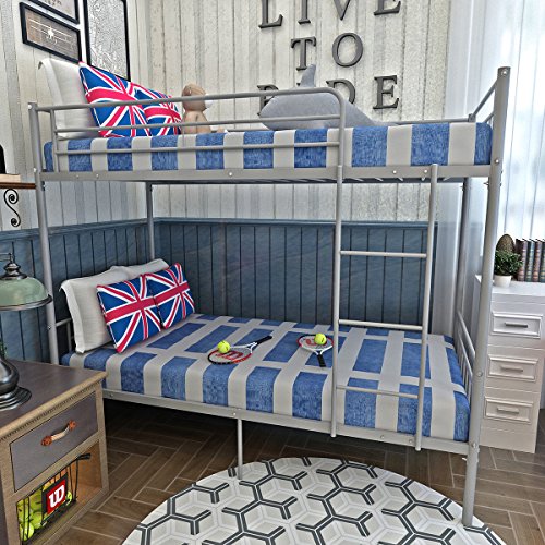 Panana Metal 3FT Single Bunk Bed Frame Silver