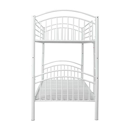 White Metal 2-Story Bunk Bed for 2 Sleepers