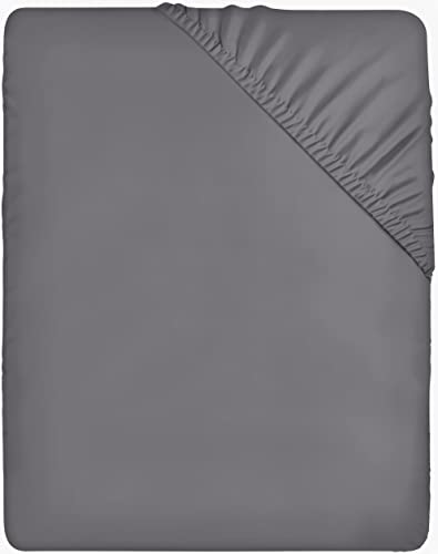 Grey Double Fitted Sheet - Deep Pocket