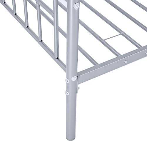 Metal 3FT Single Bunk Bed with Guardrail