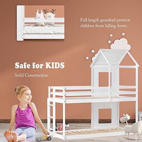 Treehouse Bunk Bed for Kids - White