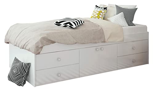 White Multi-Drawer Cabin Bed with Storage