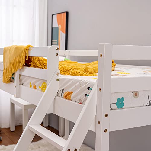 Panana White Wooden Mid Sleeper Bunk Bed
