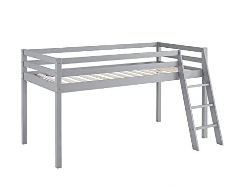 Mid Sleeper Kids Bunk Bed Frame in Grey