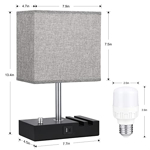 Dimmable USB Table Lamp with Phone Stand