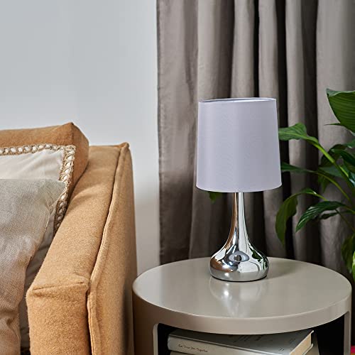 Modern Chrome Teardrop Touch Table Lamps Set