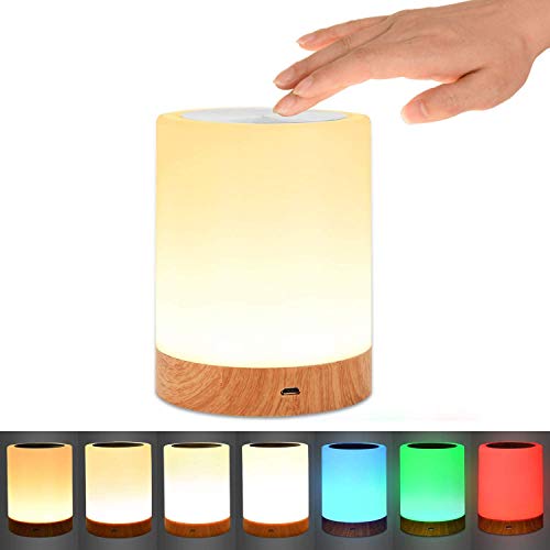 Touch-Sensor Bedside Lamp with Color-Changing Light