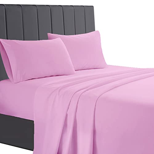 Pink Egyptian Cotton Flat Bed Sheet (Single)