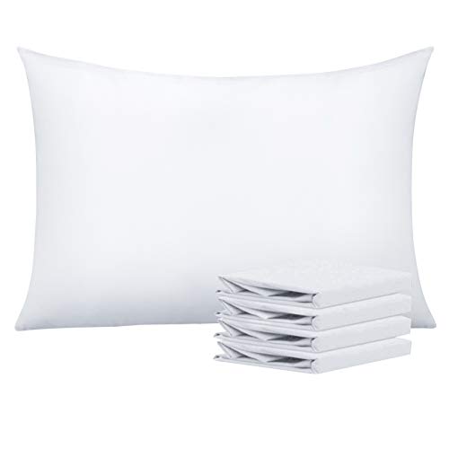 4 Pack Soft Microfiber White Pillowcases