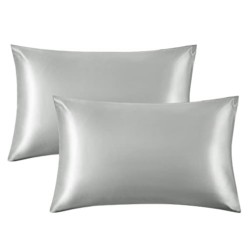Grey Satin Pillow Cases - Hair & Skin