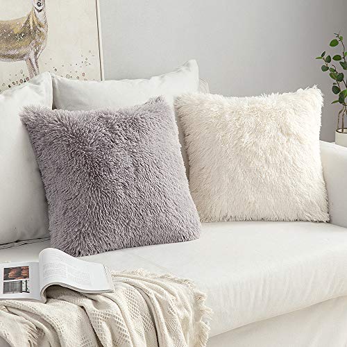 Fluffy Faux Fur Cushion Covers - Pack of 2