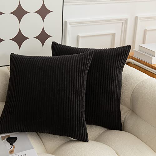 Striped Corduroy Square Pillowcases for Bed & Sofa