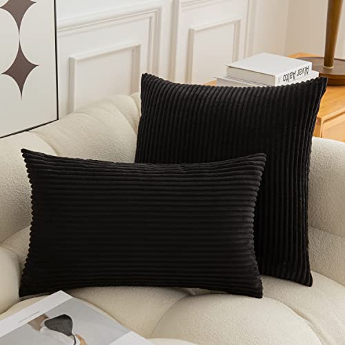 Striped Corduroy Square Pillowcases for Bed & Sofa