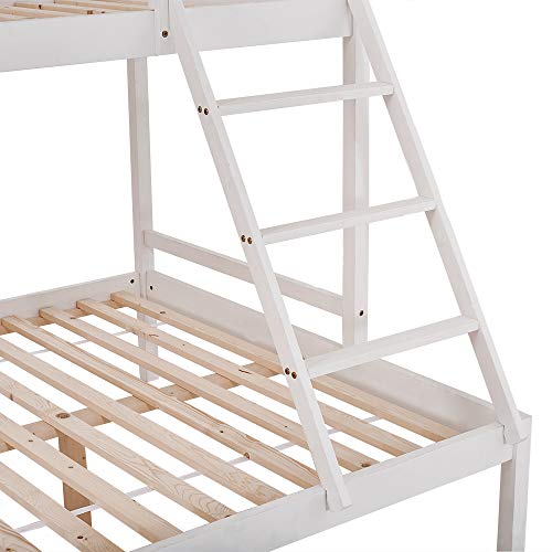 Panana White Wooden Triple Bunk Bed Frame