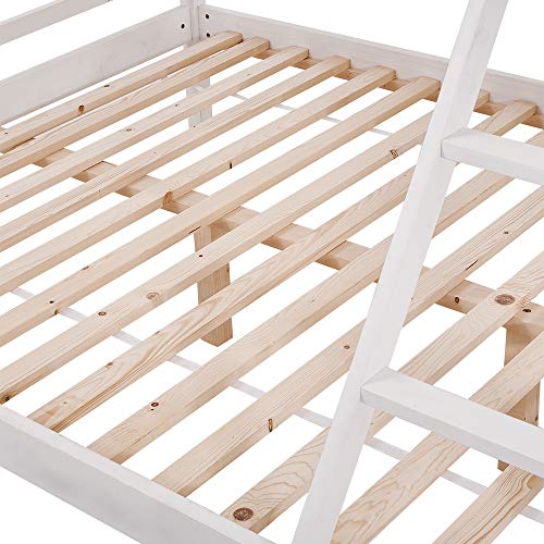 Panana White Wooden Triple Bunk Bed Frame