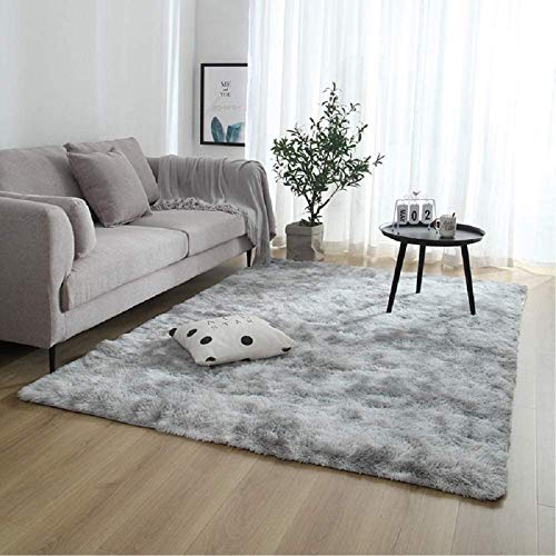 Plush Grey Shaggy Rug for Bedroom/Living Room