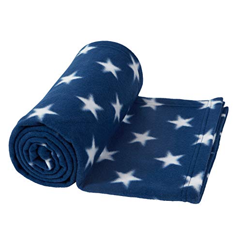 Navy Blue Star Fleece Blanket - 50"x60