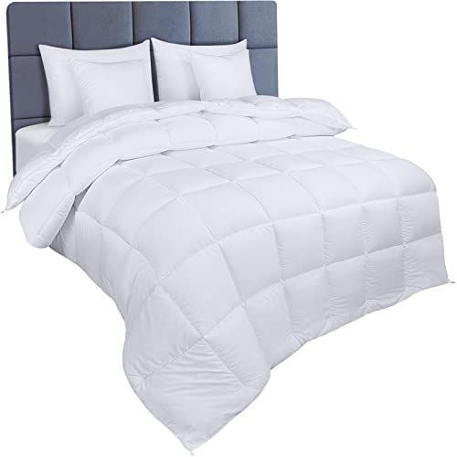 Single White Box-Stitched Duvet with Corner Tabs