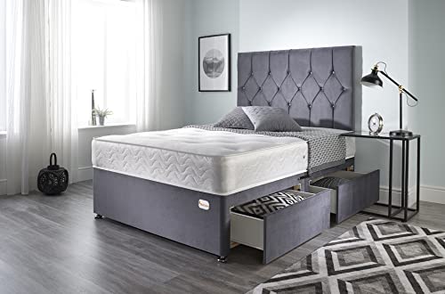Grey Plush Memory Foam Bunk Bed Set