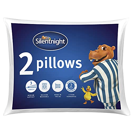 Silentnight Essentials Collection Pillow, White, Pack of 2