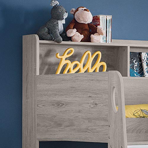 Orion Grey Wooden Bunk Bed with Storage Drawer