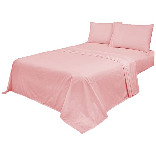 Pink Percale Cotton Bunk Bed Sheet Set