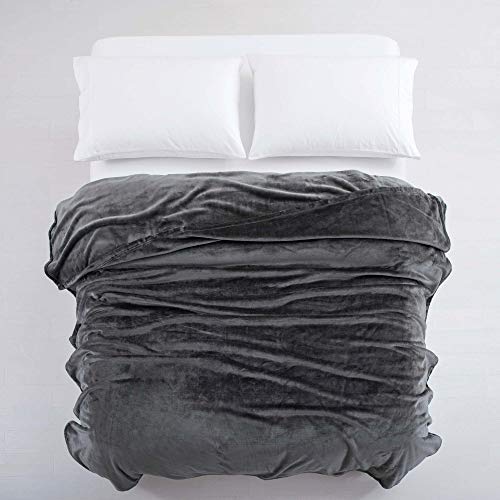 Moonlight Silk Touch Fleece Blanket - Grey Double Size