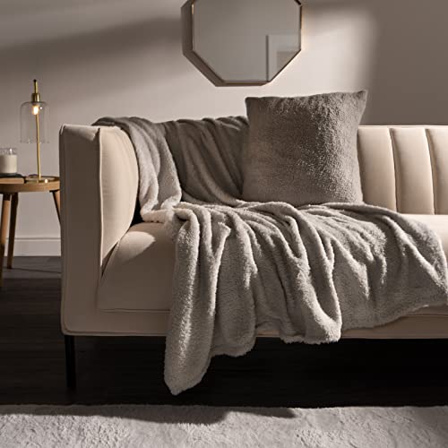 Super Soft Plush Grey Bedspread - 125x150cm