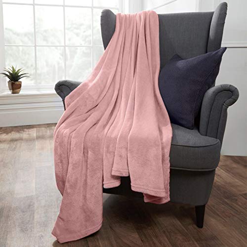 Soft Pink Fleece Blanket for Bed and Sofa